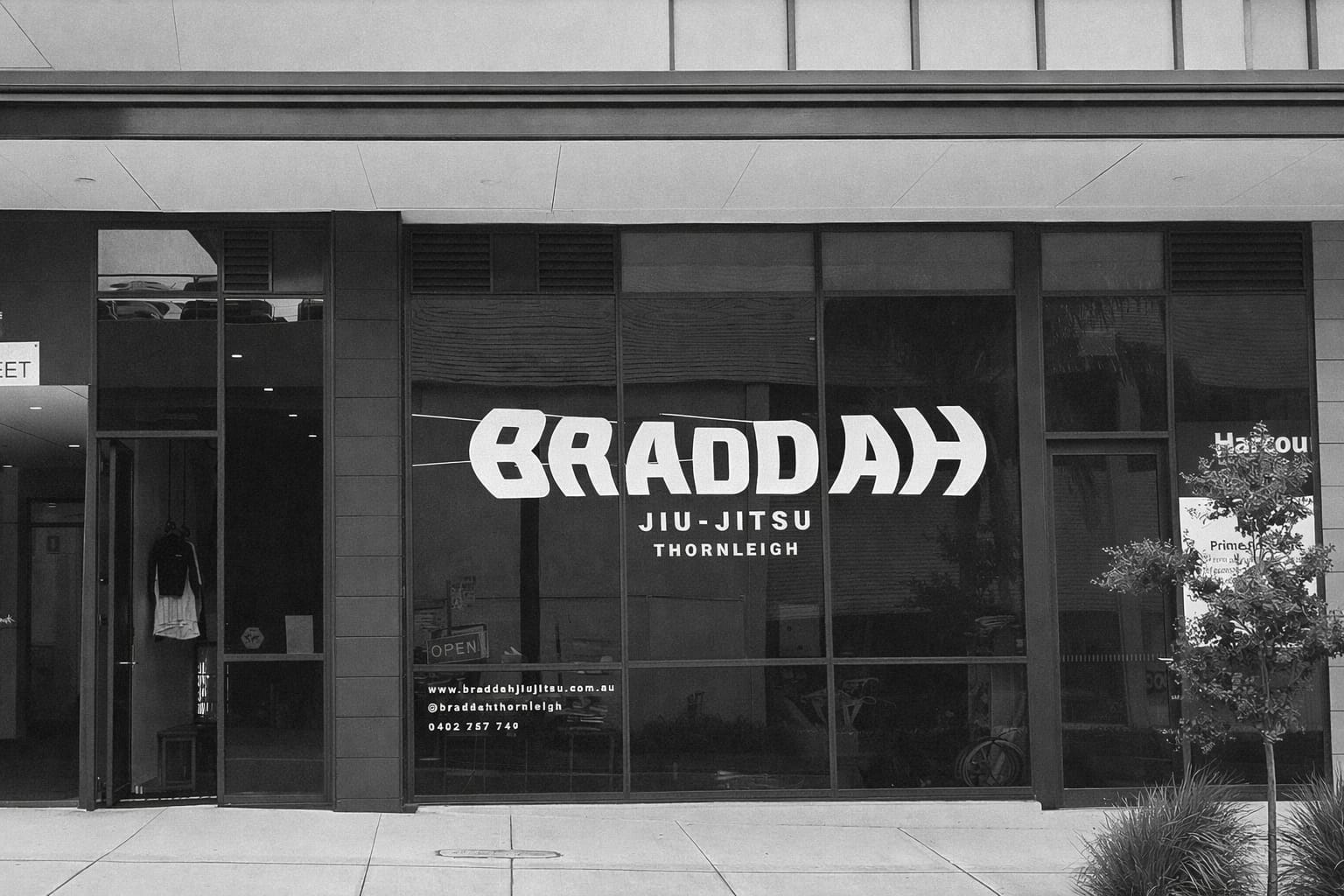 Braddah Jiu-Jitsu Thornleigh academy exterior with branded storefront signage