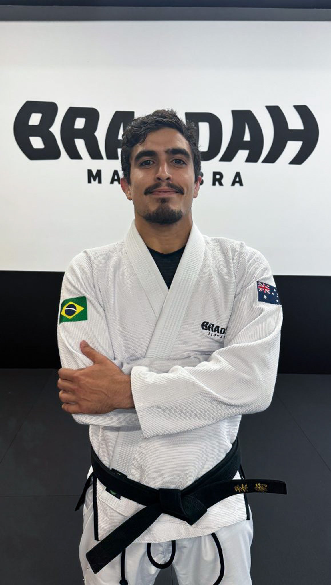 Domenico Novello, Braddah Jiu-Jitsu coach wearing a black belt